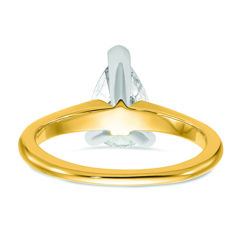 Pear-Shaped 2ct. FGH VS SI Certified Lab Grown Solitaire Engagement Ring in 14k Yellow Gold image number null