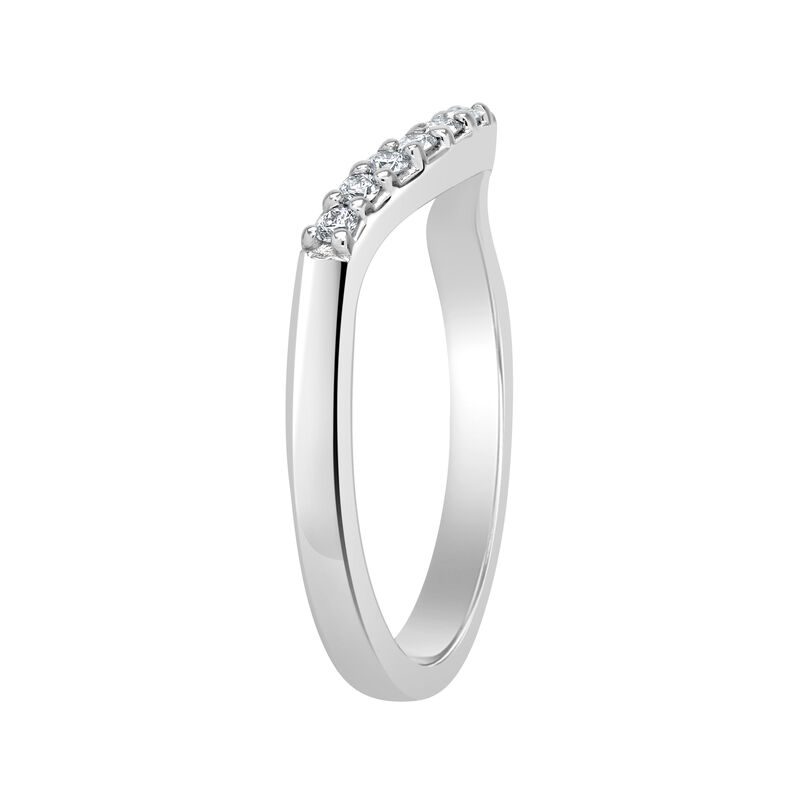 Brilliant-Cut Lab Grown .15ctw. Diamond Contour Wedding Band in 14k White Gold image number null