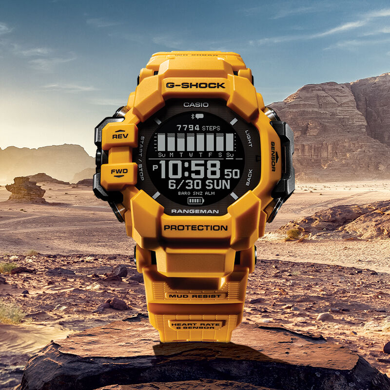 G-Shock Men's Master of G Rangeman Yellow Resin Case Digital Dial 53.2mm Watch GPRH1000-9 image number null