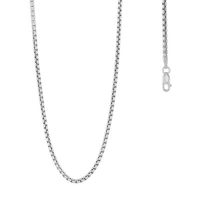 Round Box 22" Chain 2.6mm in Sterling Silver 
