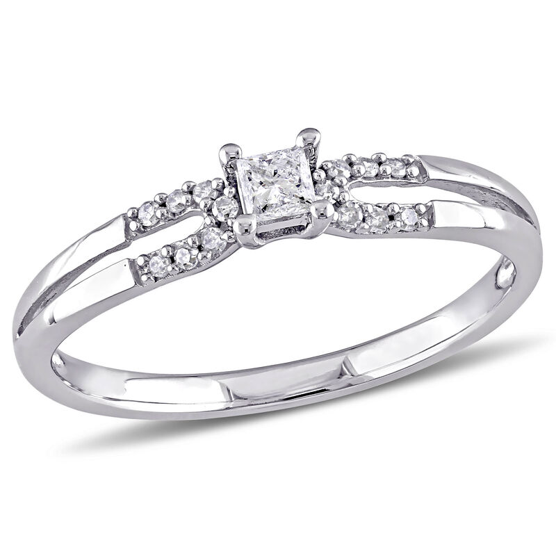 Princess-Cut 1/6ctw. Diamond Promise Ring in 10k White Gold image number null