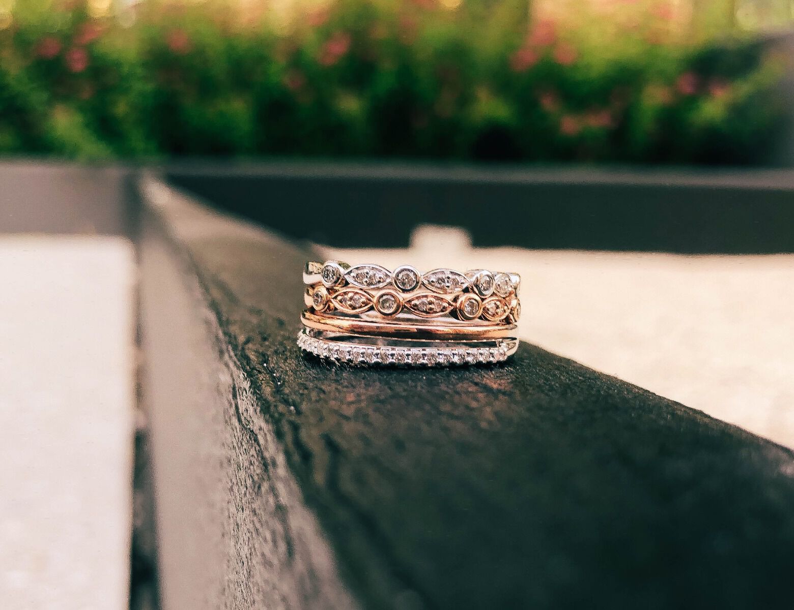 Diamond Stackable Band in 10k Rose Gold