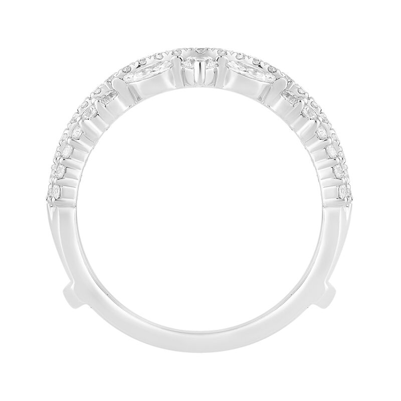 Brilliant & Marquise-Cut Lab Grown 1ctw. Diamond Contour Insert Ring in 14k White Gold image number null