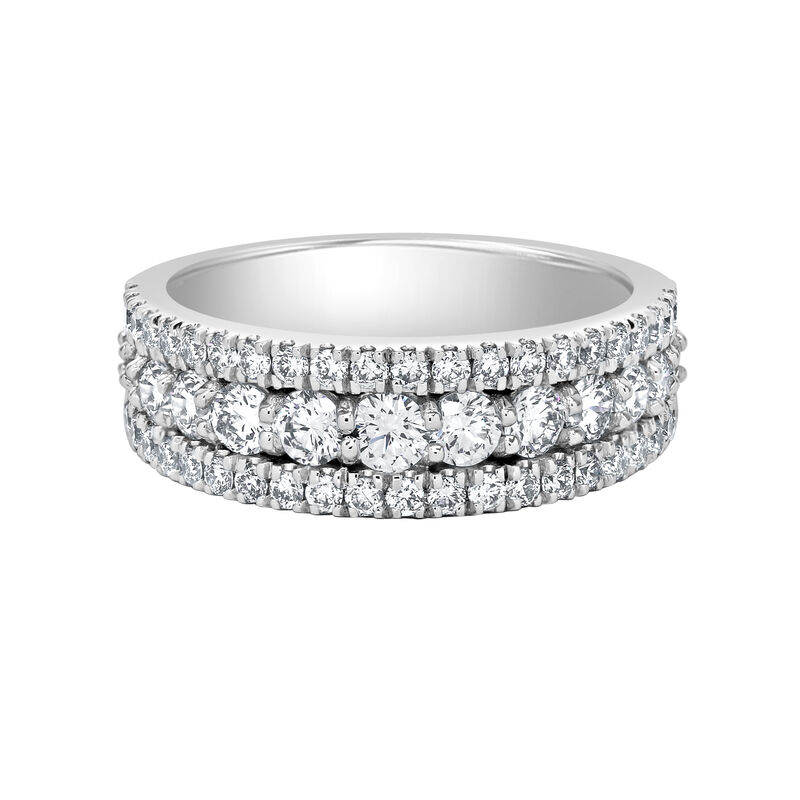 Brilliant-Cut Lab Grown 2.5ctw. Diamond Three-Row Anniversary Band in 14k White Gold image number null