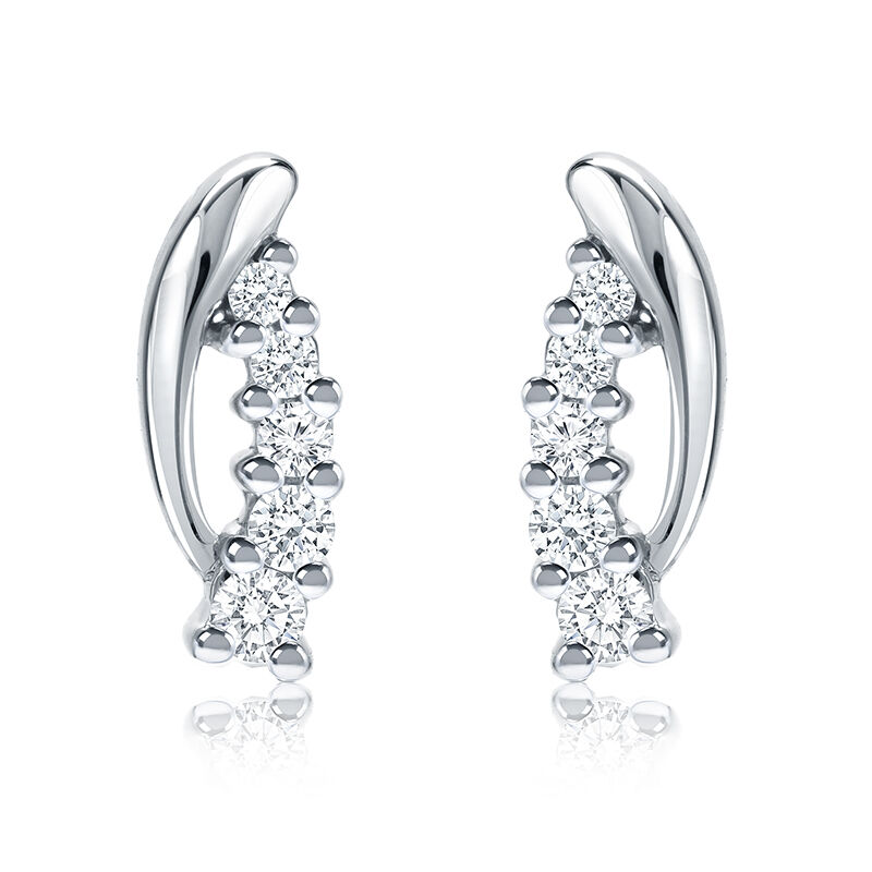 Diamond 1/4ctw. Cascade Diamond Drop Earrings in 14k White Gold
