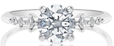 Princess-Cut 0.13ctw. Diamond Engagement Ring Setting in 14k White Gold