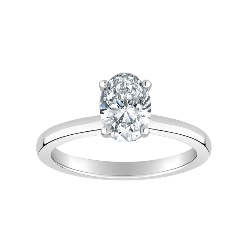 Oval-Cut Lab Grown 1 1/2ct. FG VS Diamond Ribbon Halo Solitaire Engagement Ring in 14k White Gold image number null