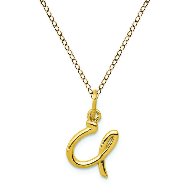 Monogram Necklace 14K White Gold 18