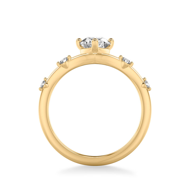 Haley. ArtCarved Pear-Shaped Engagement Ring Setting in 14k Yellow Gold image number null