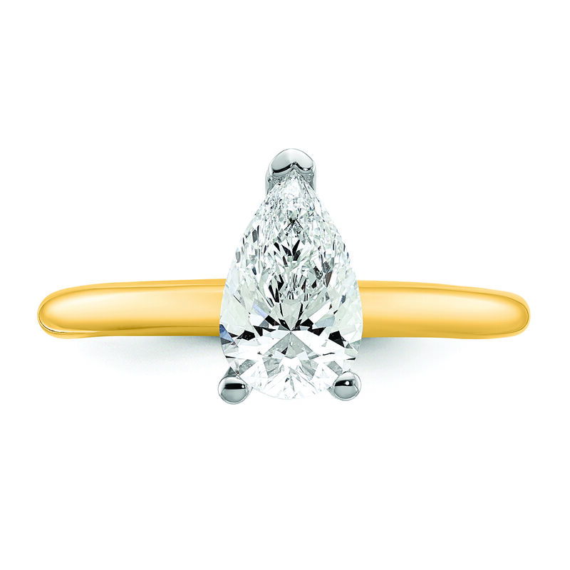 Pear-Shaped 1ct. FGH VS SI Certified Lab Grown Solitaire Engagement Ring in 14k Yellow Gold image number null