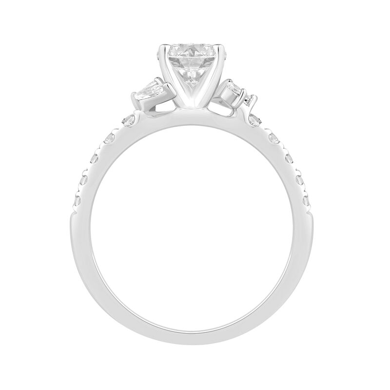 Oval-Cut Lab Grown 1 1/2ctw. Diamond Marquise & Brilliant-Cut Engagement Ring in 14k White Gold image number null