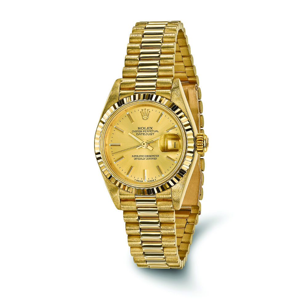 Rolex Ladies Pre Owned Datejust Presidential 26mm Watch in 18k