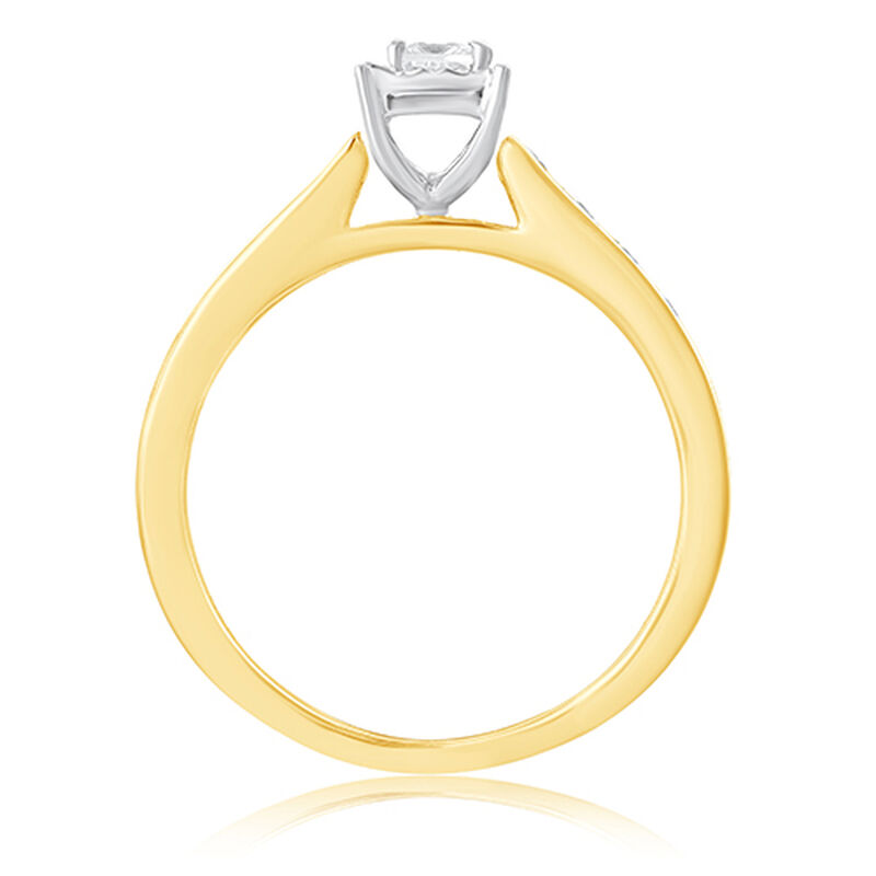 Princess-Cut .5ctw. Diamond Channel Engagement Ring in 10k Two-Tone Gold image number null