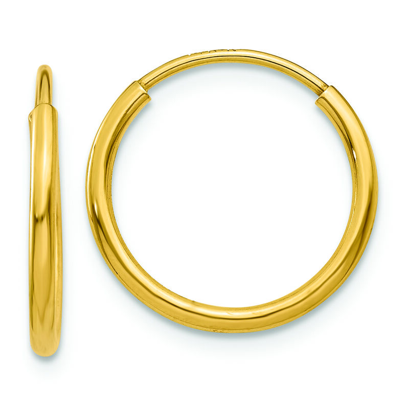Endless 1.25mm Hoop Earrings in 14k Yellow Gold image number null