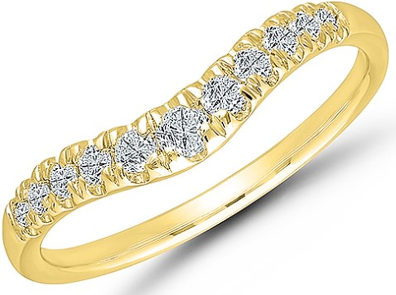 Brilliant-Cut 1/4ctw. Diamond Contour Band in 10k Yellow Gold image number null