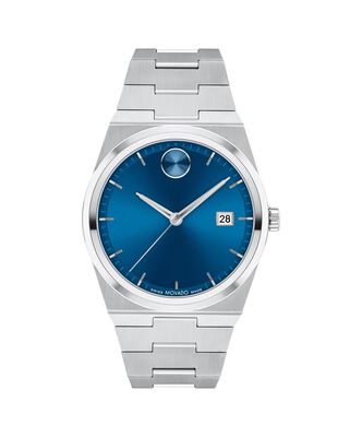 Movado Bold Quest Men's Stainless Steel Blue Dial Bracelet 40mm Watch 3601221