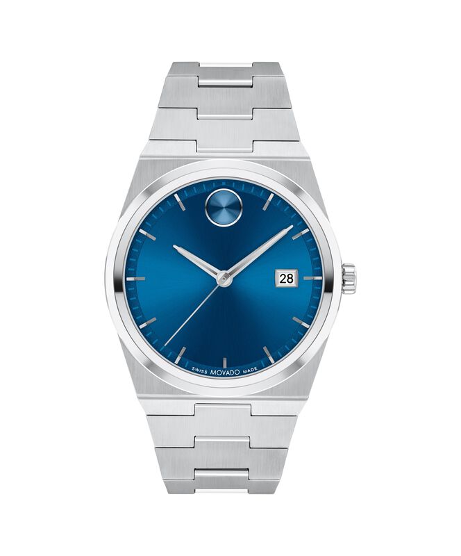 Movado Bold Quest Men's Stainless Steel Blue Dial Bracelet 40mm Watch 3601221 image number null