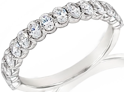 Oval-Cut 7/8ctw. Diamond Vertical Anniversary Band in 14k White Gold