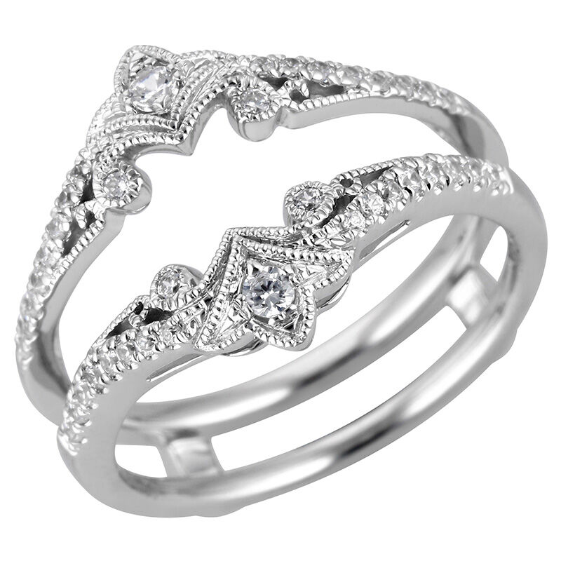 Diamond 1/4ctw. Vintage-Style Ring Insert & Enhancer in 14k White Gold