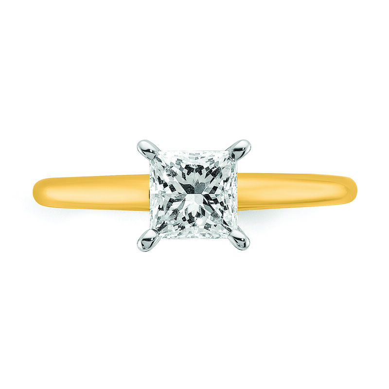 Princess-Cut 3/4ct. FGH VS SI Lab Grown Solitaire Engagement Ring in 14k Yellow Gold image number null