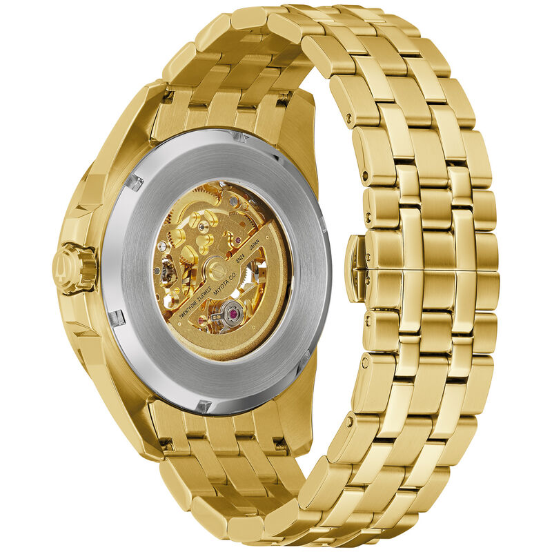 Bulova Men's Gold Plated Stainless Steel Sutton Automatic Watch 97A162 image number null