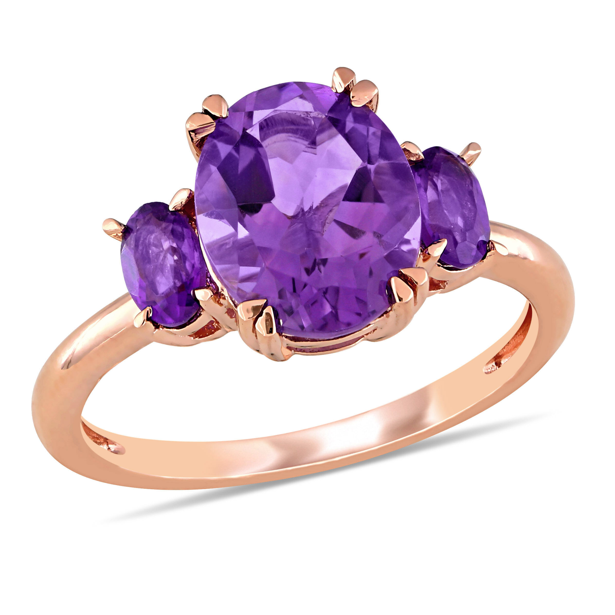 Rose gold ring with amethyst deals stone