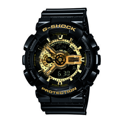 G-Shock Men's XL Analog-Digital Black/Gold Resin Watch GA110GB-1A