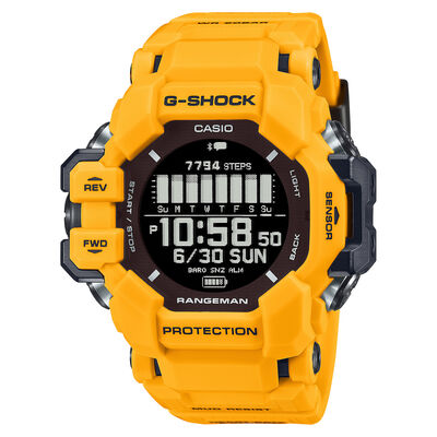 G-Shock Men's Master of G Rangeman Yellow Resin Case Digital Dial 53.2mm Watch GPRH1000-9