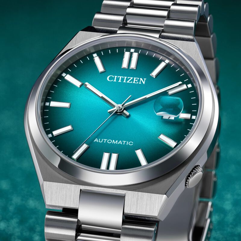 Citizen Men's GTS Tsuyosa Auto Teal Dial Stainless Steel Bracelet 40mm Watch NJ0151-53X image number null