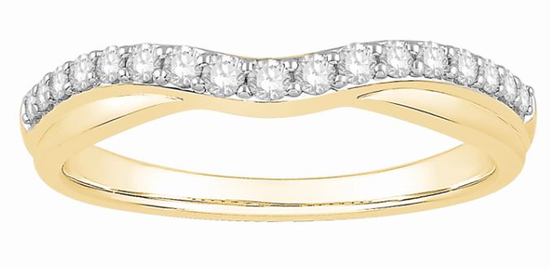 Diamond 1/4ctw. Contour Band in 14k Yellow Gold  image number null
