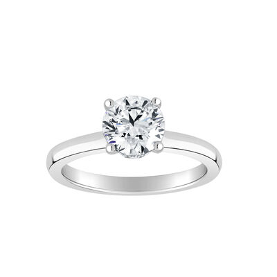 Brilliant-Cut Lab Grown 1 1/2ct. EF VS Diamond Ribbon Halo Solitaire Engagement Ring in 14k White Gold