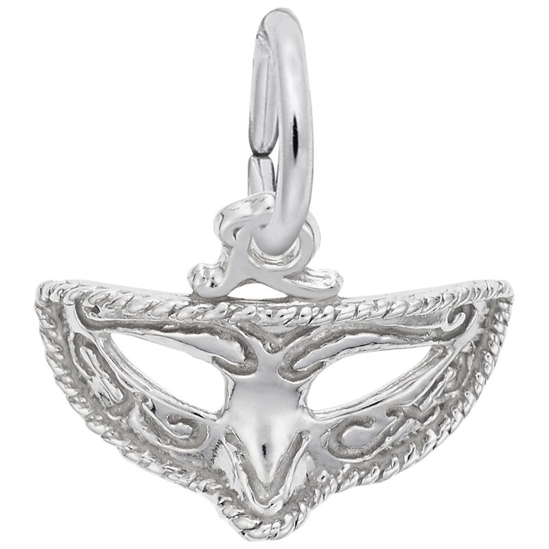 Mardi Gras Mask in Sterling Silver image number null