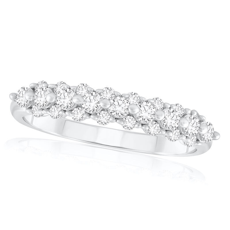 Brilliant-Cut 1/2ctw. Diamond Multi-Row Anniversary Band in 14k White Gold image number null