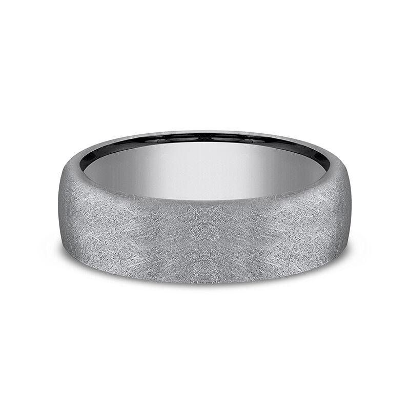 Darkened Tantalum Grey Swirl Finish 6.50mm Wedding Band Size 10 image number null