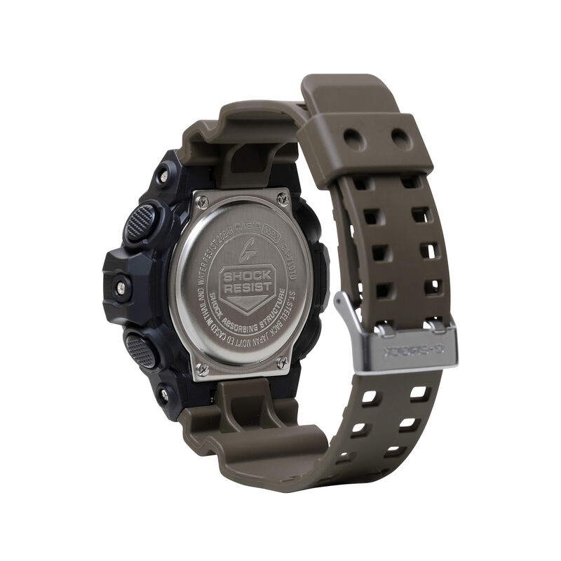 G-Shock men's Icon Utility Black Resin & Dial Green Strap 45mm Watch GA710TU-1A3 image number null