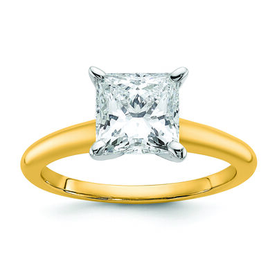 Princess-Cut 2ct. FGH VS SI Certified Lab Grown Solitaire Engagement Ring in 14k Yellow Gold