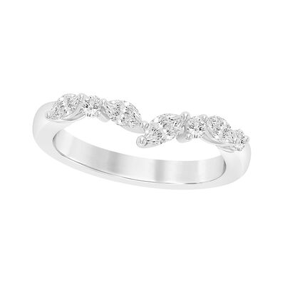 Marquise & Brilliant-Cut Lab Grown 1/3ctw. Diamond Contour Band in 14k White Gold