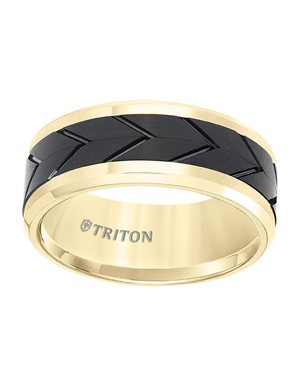 Tungsten Carbide Comfort Fit Two Tone Men's Band image number null