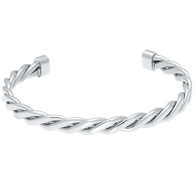 Men's 6mm Twist Cuff Bracelet in Stainless Steel
