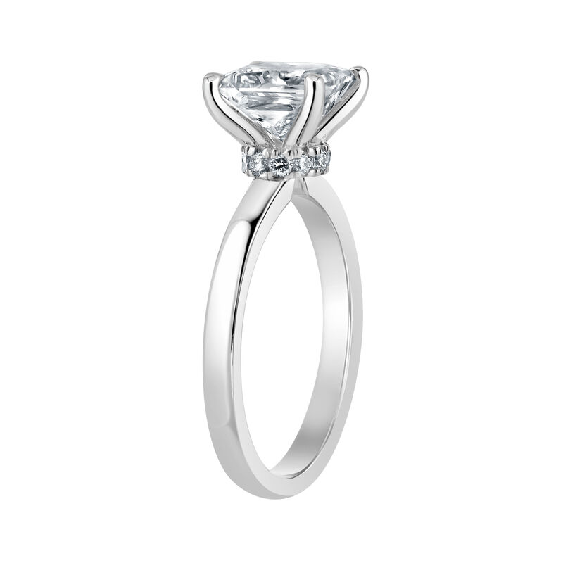 Princess-Cut Lab Grown 2ct. FG VS Diamond Ribbon Halo Solitaire Engagement Ring in 14k White Gold image number null