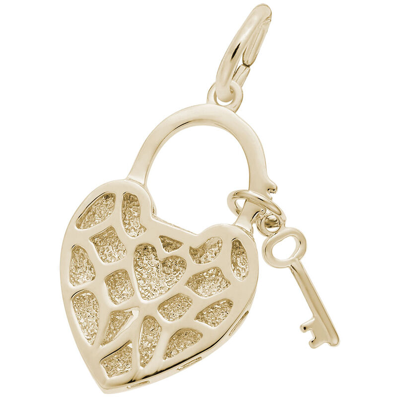 Locked with Love Charm in 14k Yellow Gold image number null
