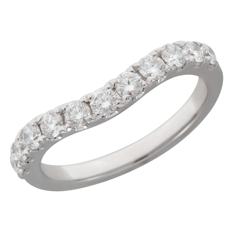 Brilliant-Cut 0.51ctw. Diamond Contour Band in 14k White Gold image number null