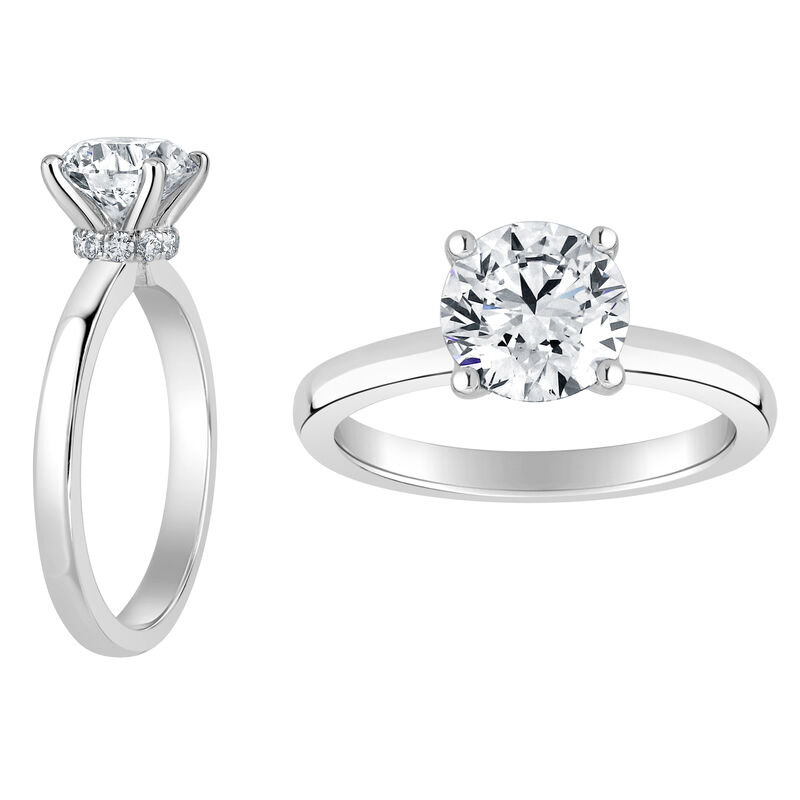 Brilliant-Cut Lab Grown 1 3/4ct. EF VS Diamond Ribbon Halo Solitaire Engagement Ring in 14k White Gold image number null