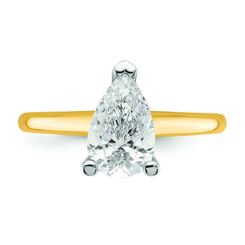 Pear-Shaped 2ct. FGH VS SI Certified Lab Grown Solitaire Engagement Ring in 14k Yellow Gold image number null