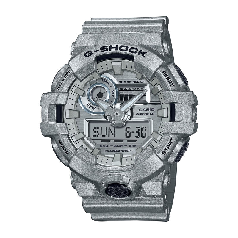 G-Shock Men's Analog-Digital Silver Resin Watch GA700FF-8A image number null