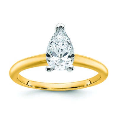 Pear-Shaped 1ct. FGH VS SI Certified Lab Grown Solitaire Engagement Ring in 14k Yellow Gold