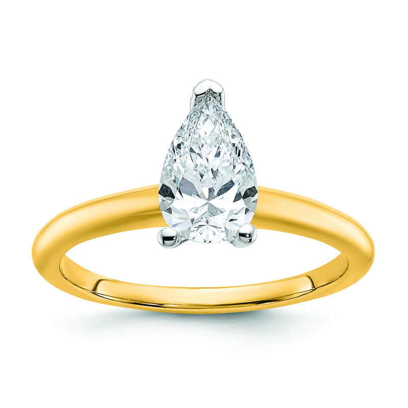 Pear-Shaped 1ct. FGH VS SI Certified Lab Grown Solitaire Engagement Ring in 14k Yellow Gold image number null