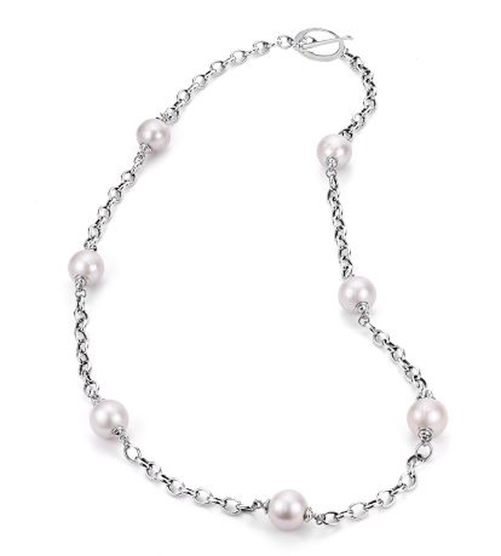 Freshwater Pearl 11-12mm Necklace in Sterling Silver image number null