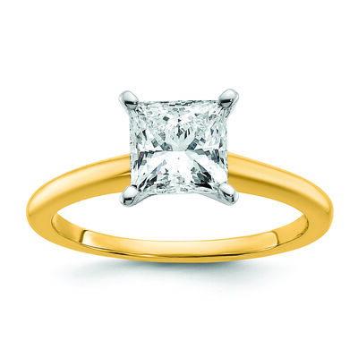 Princess-Cut 1 1/2ct. FGH VS SI Certified Lab Grown Solitaire Engagement Ring in 14k Yellow Gold