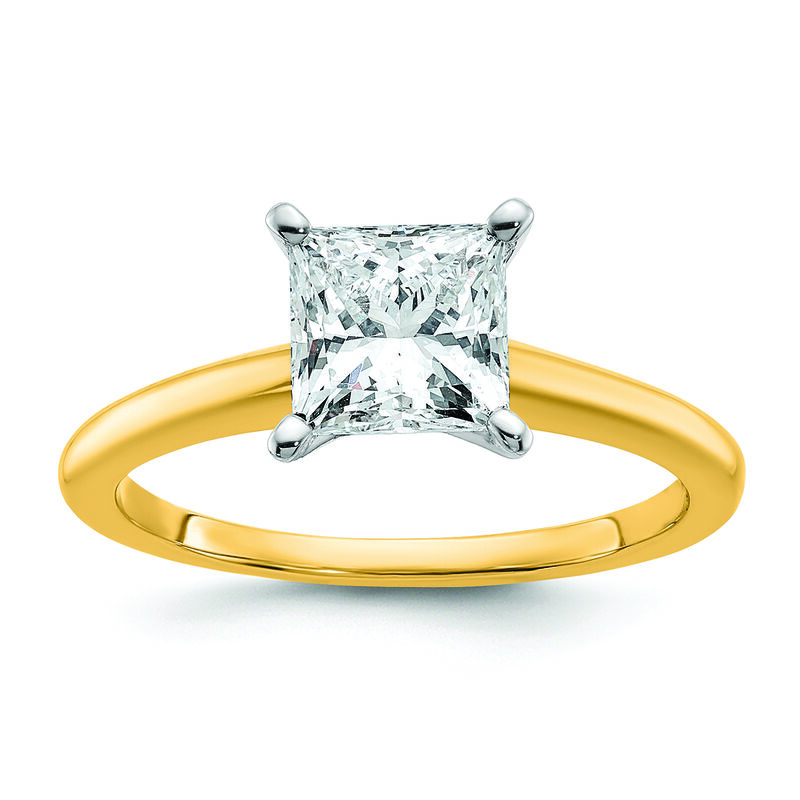 Princess-Cut 1 1/2ct. FGH VS SI Certified Lab Grown Solitaire Engagement Ring in 14k Yellow Gold image number null